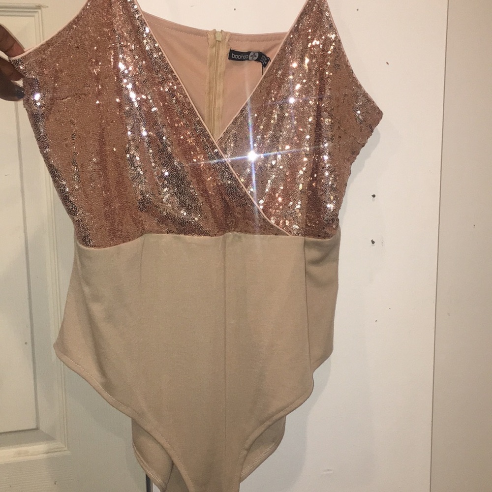 Nude Sequin Bodysuit